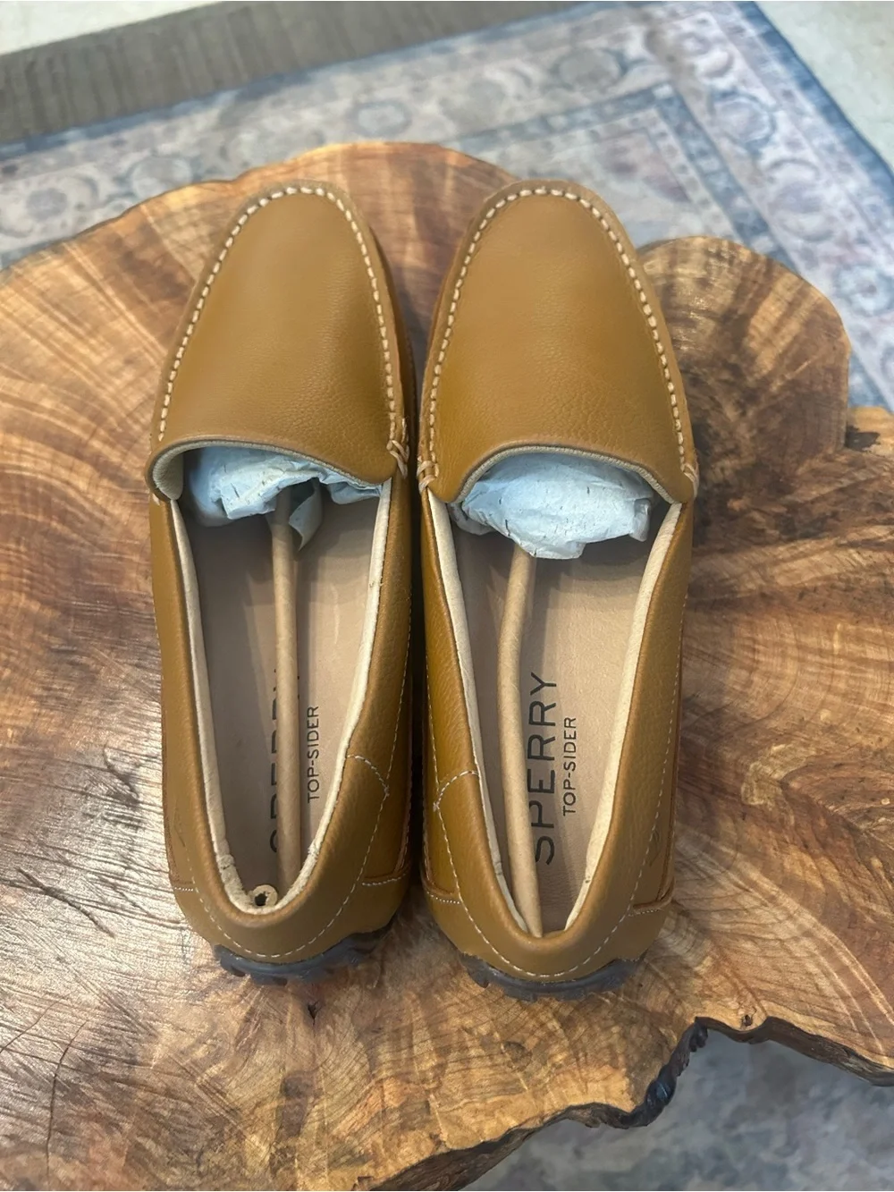 Sperry Men's Camel/Tan Leather Slip-On Loafers 8.5 These are new without tags